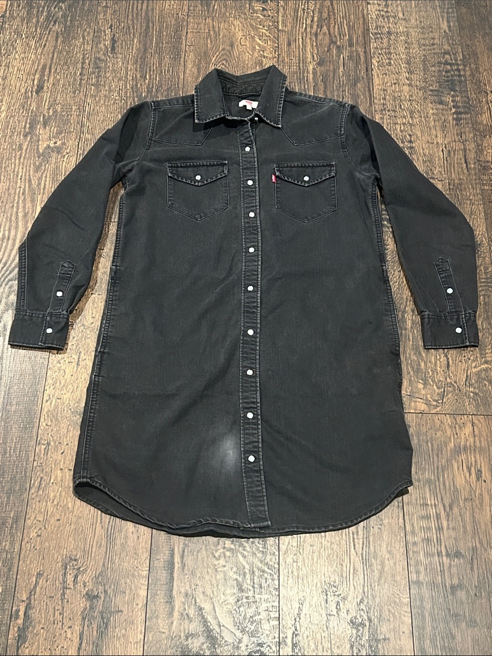 Levi's Ellie Long Sleeve Black Denim Dress